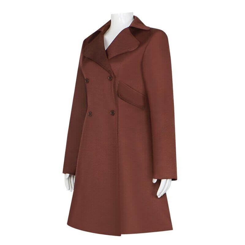 M3GAN Cosplay Costume AI Doll M3GAN Brown Coat Double Breasted Robots Uniform for Kids Adult