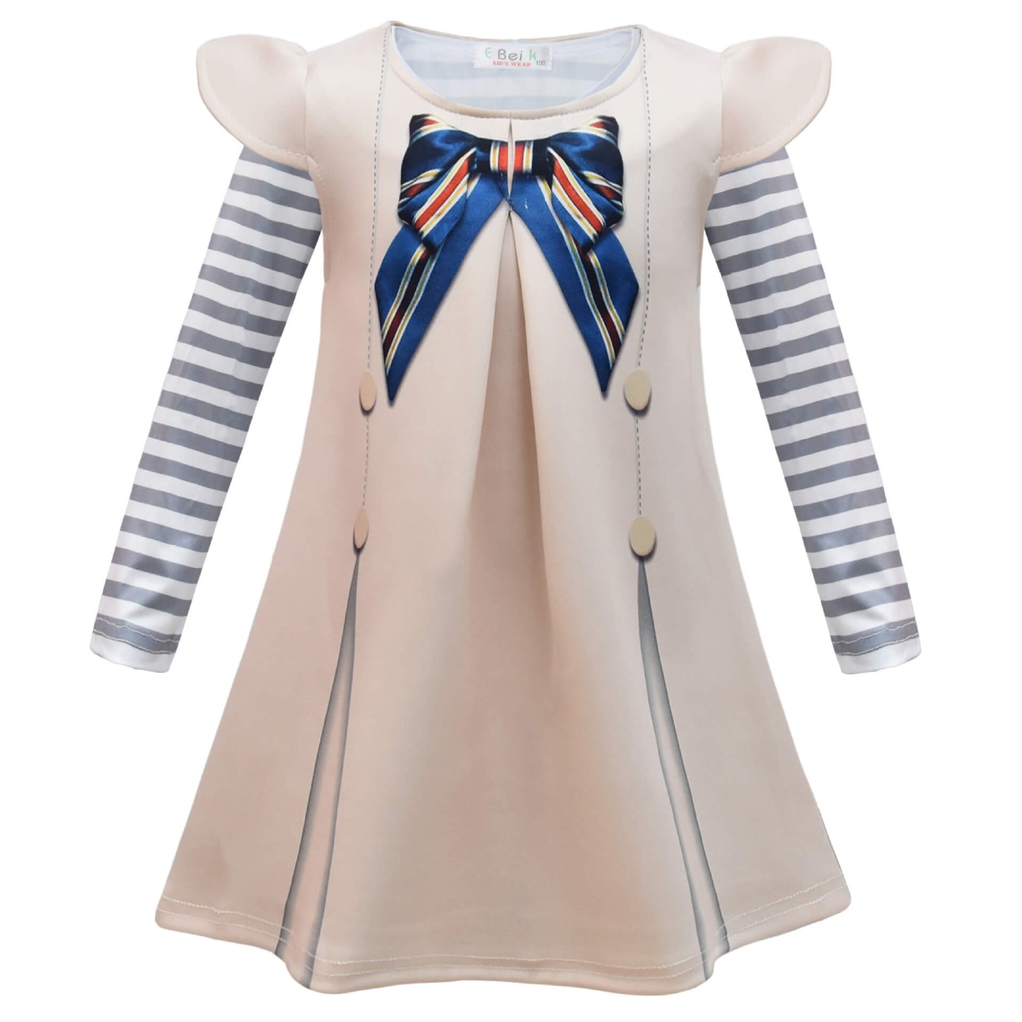Girls M3gan Costume Long Sleeve Shirt and Dress 2pcs Suit AI Doll M3GAN Outfit Wig for Cosplay