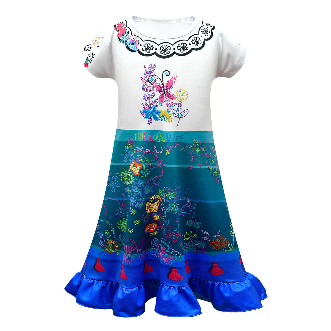 Mirabel Short Sleeve Dress with Bag Isabela Family Madrigal Girls Magical Costumes