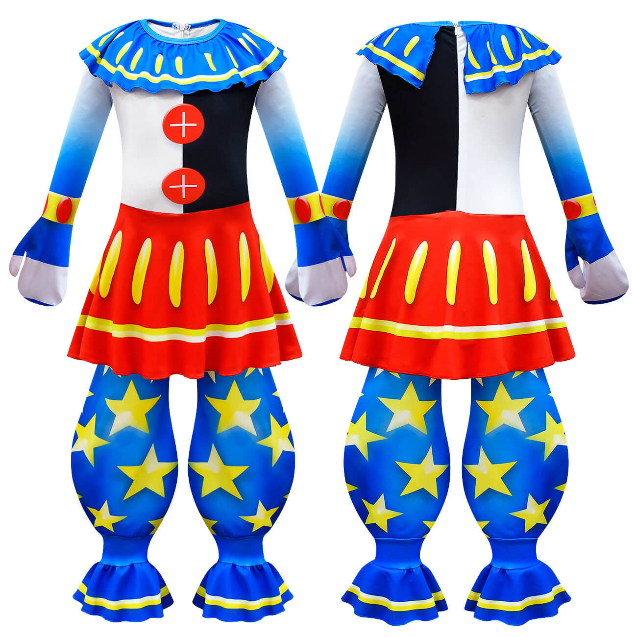 Kids Sundrop and Moondrop Costume FNAF Jumpsuit and Helmet Set for Halloween Cosplay