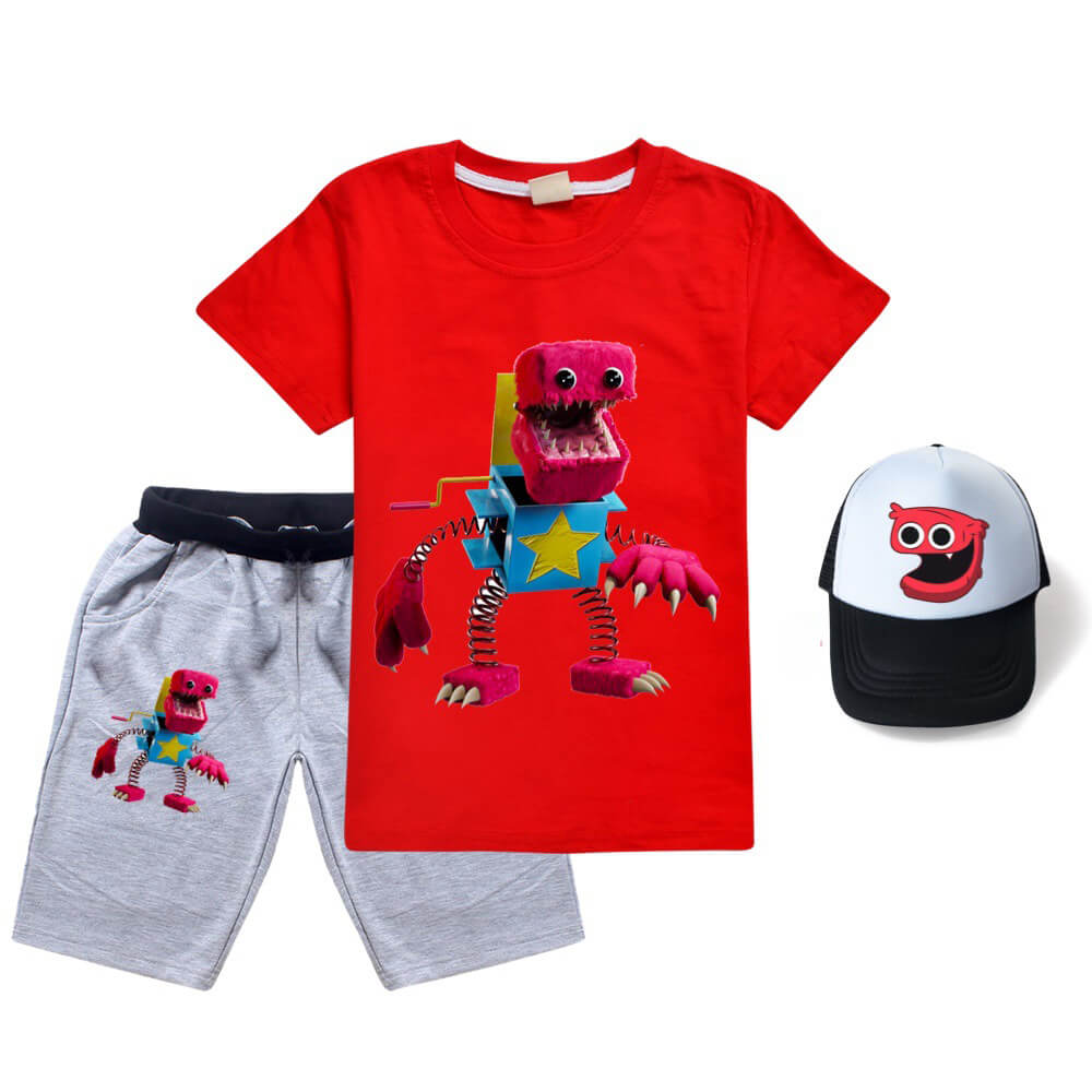 Boys Girls Boxy Boo Costume Cotton Dinosaur T-Shirt Shorts Hat 3-pack Kids Dino Short Sleeve Suit