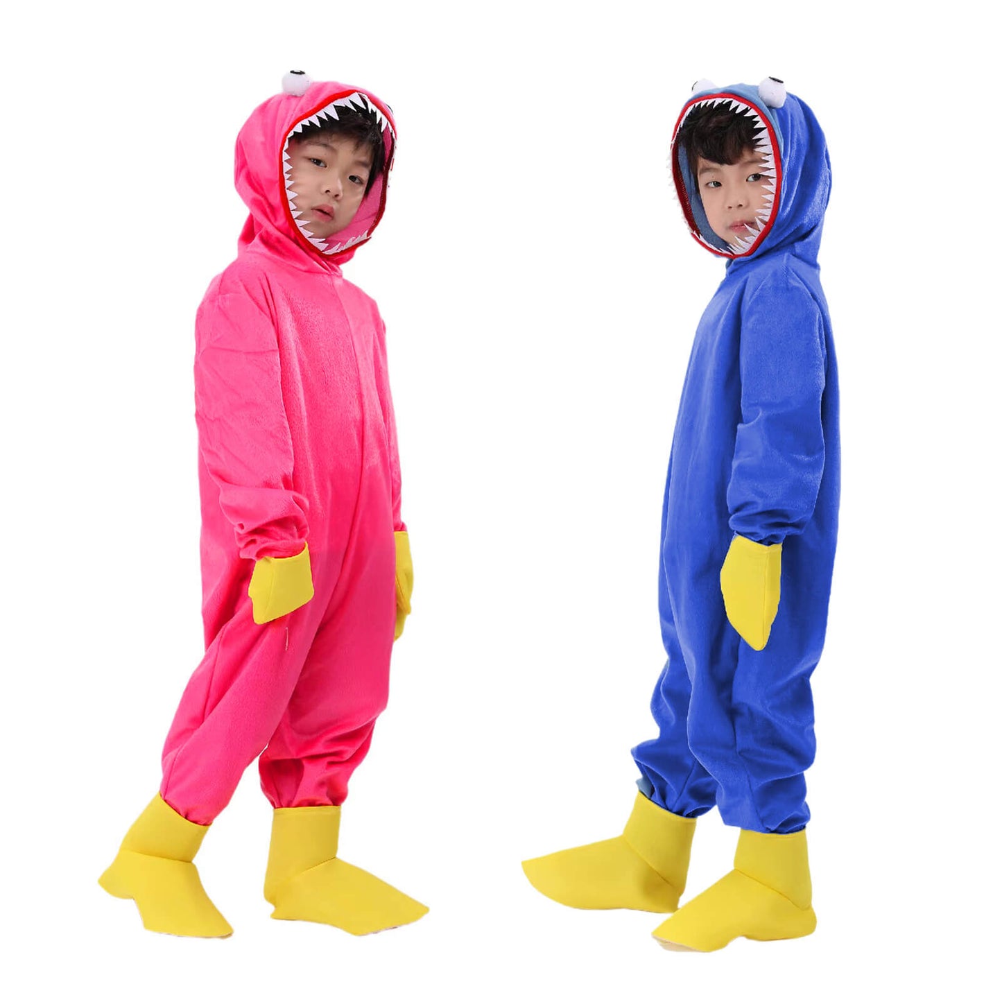 Kids Poppy Playtime Costume Huggy Wuggy Cosplay Outfit with Shoes Gloves for Boys and Girls