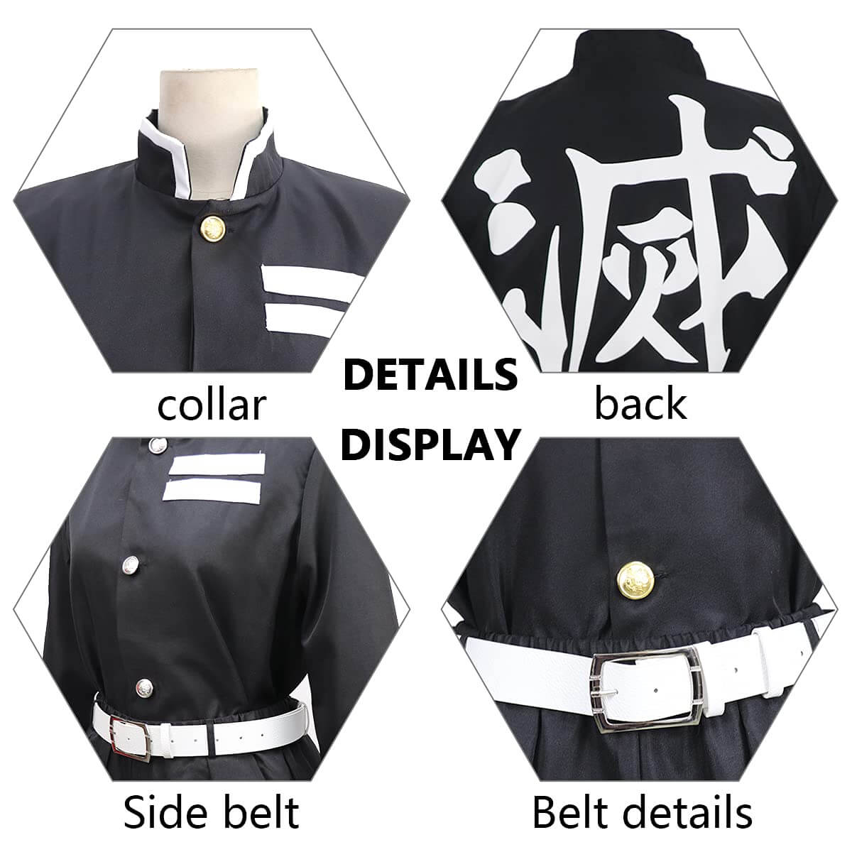 Black Corps Uniform Pillar Corps Costume Halloween Cosplay Outfit Full Set