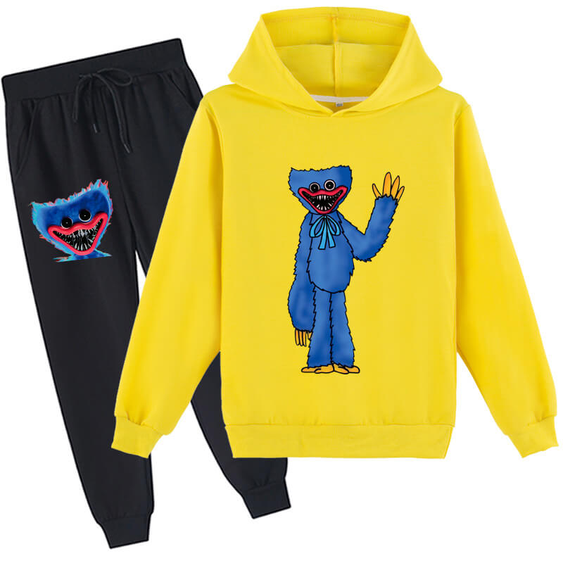 Kids Poppy Playtime Hoodie Pants 2Pcs Set Comfortable Huggy Wuggy Costume for Boys and Grils