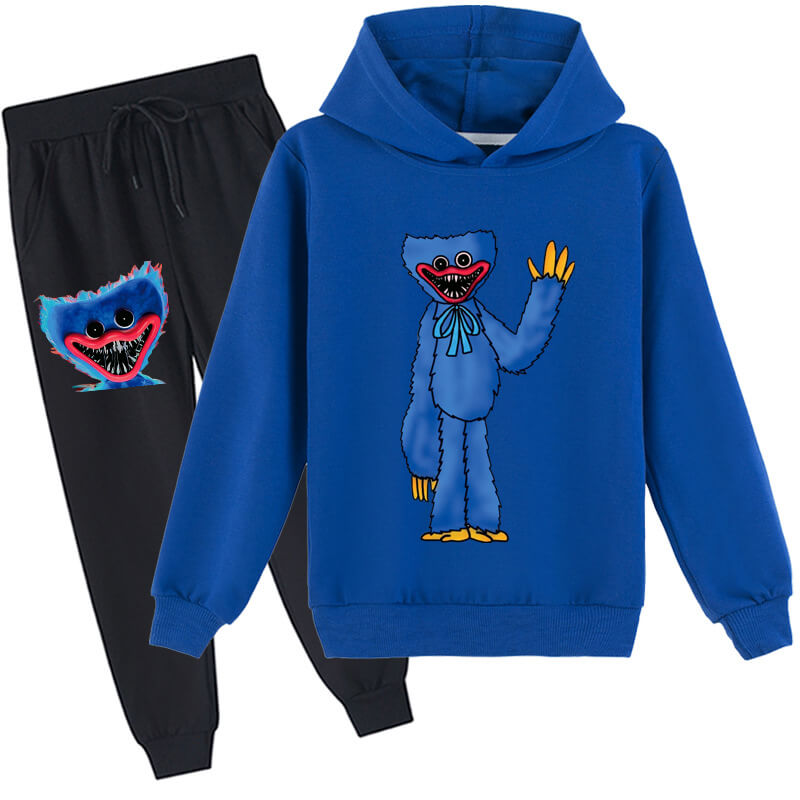 Kids Poppy Playtime Hoodie Pants 2Pcs Set Comfortable Huggy Wuggy Costume for Boys and Grils