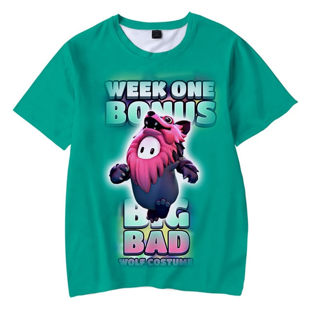 Kids and Teens Fall Guys T-shirt Ultimate Knockout 3D Shirts Girls Boys Game Clothes Kids Harajuku Streetwear Short Sleeves T-Shirt