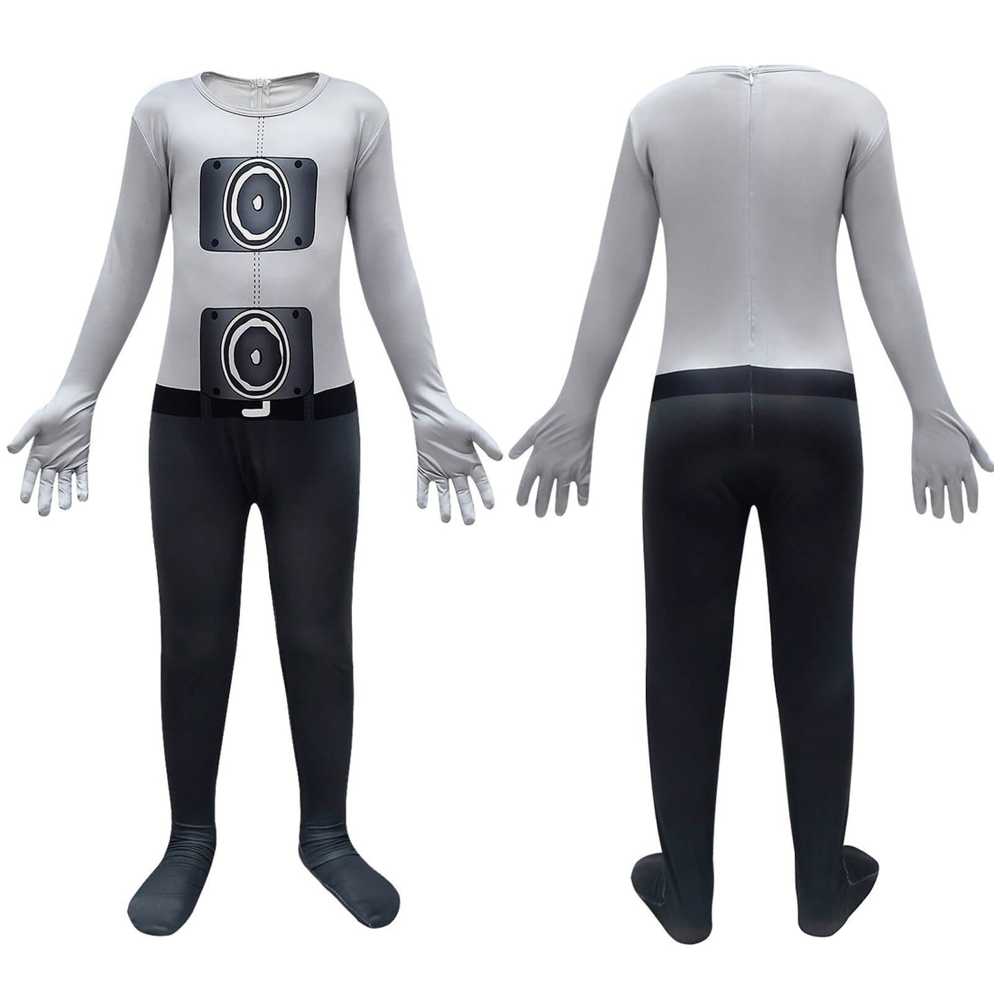 Skibidi Toilet Costume Cameraman Jumpsuit and Mask 2pcs Suit Kids Cosplay Outfit for Halloween