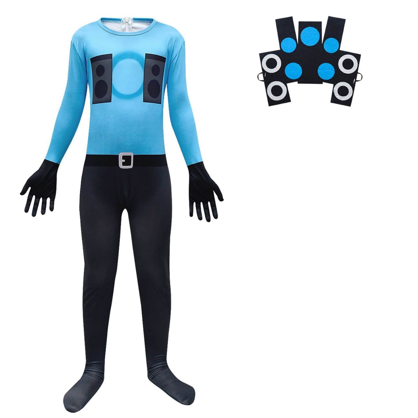 Kids Titan Speaker Man Costume Boys Skibidi Toilet Speakerman Jumpsuit and Mask 2pcs Suit