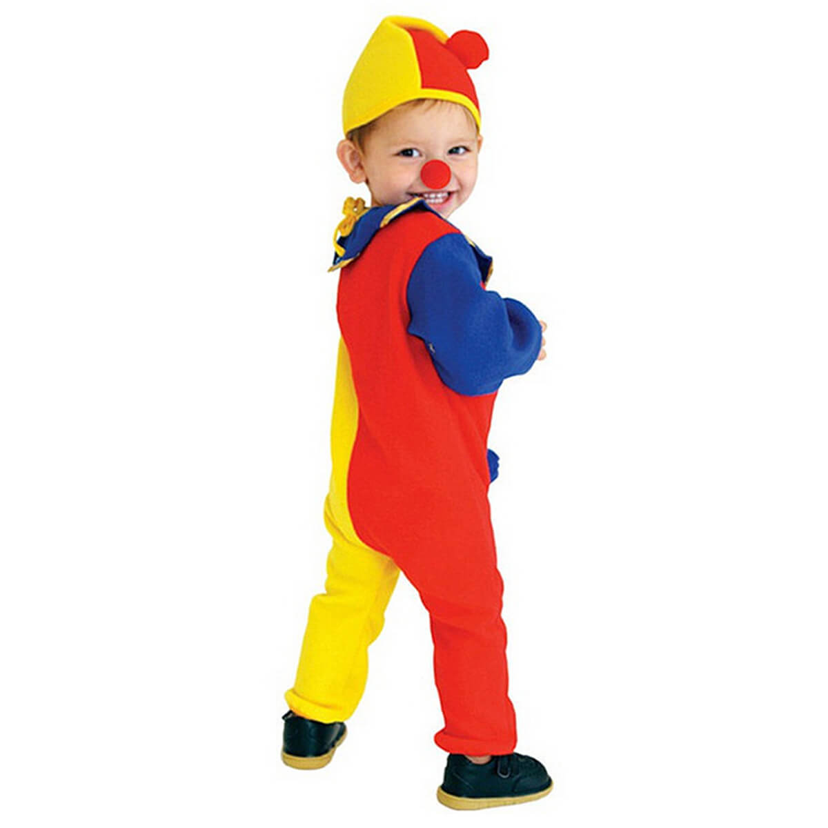 Toddler Kids Clown Costume Onesie Pajamas and Hat for Boys and Girls 3-6 Years