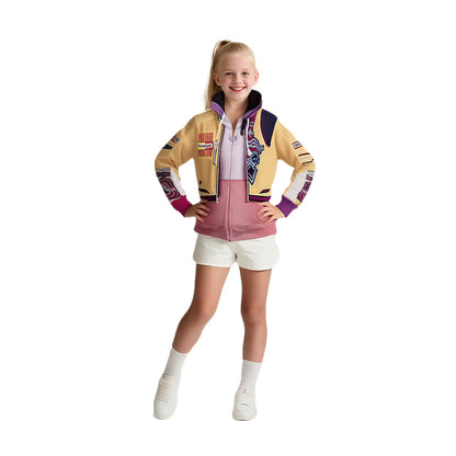 Yellow Pop Star Hoodie Causal Zip-up Sweatshirt for Daily Cosplay Wear