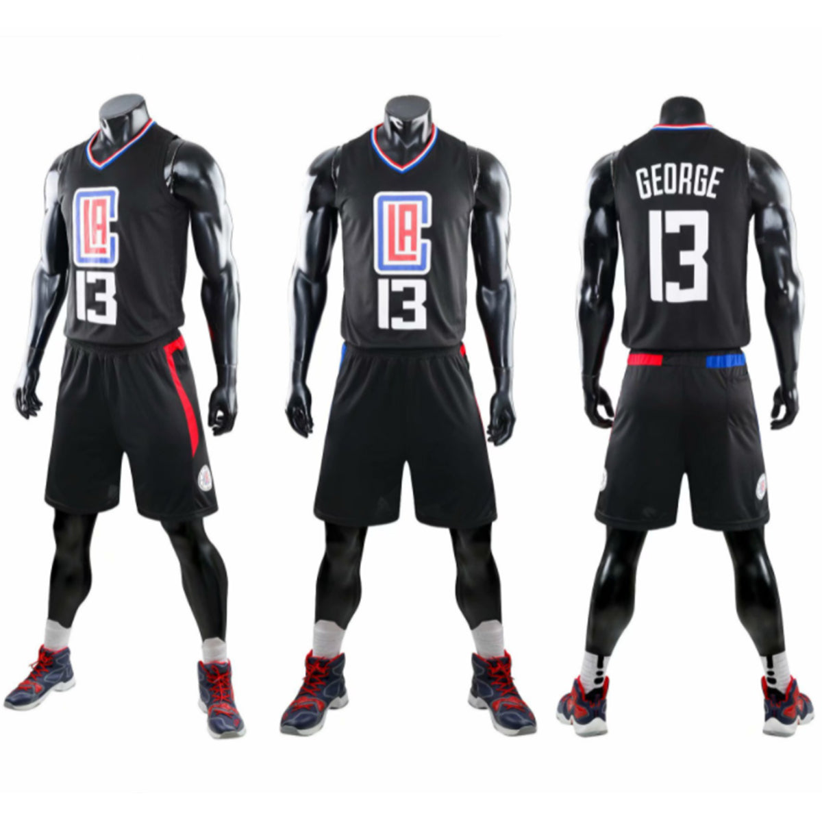 Maillot de Basketball Enfant Adulte GEORGE N°13 Uniforme de Basketball Comprenant un Haut et un Short