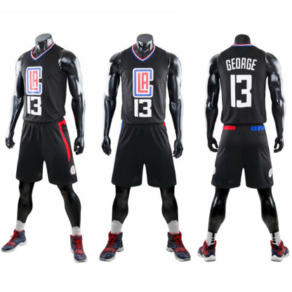 Maillot de Basketball Enfant Adulte GEORGE N°13 Uniforme de Basketball Comprenant un Haut et un Short