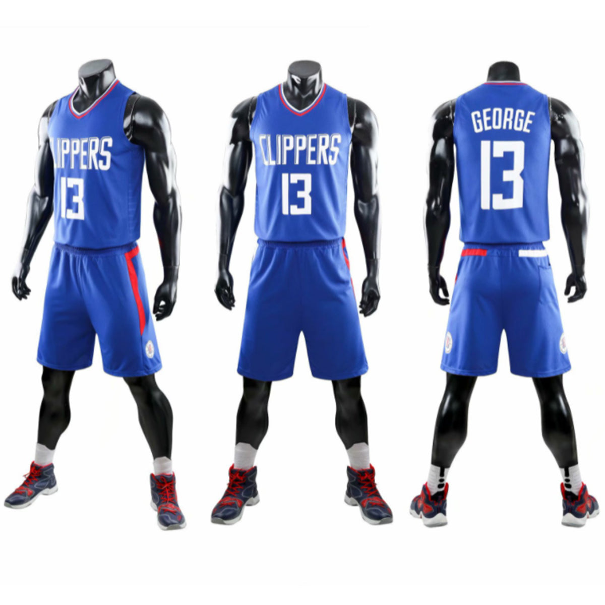 Maillot de Basketball Enfant Adulte GEORGE N°13 Uniforme de Basketball Comprenant un Haut et un Short