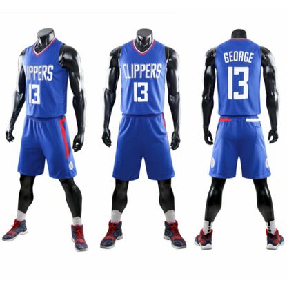 Maillot de Basketball Enfant Adulte GEORGE N°13 Uniforme de Basketball Comprenant un Haut et un Short