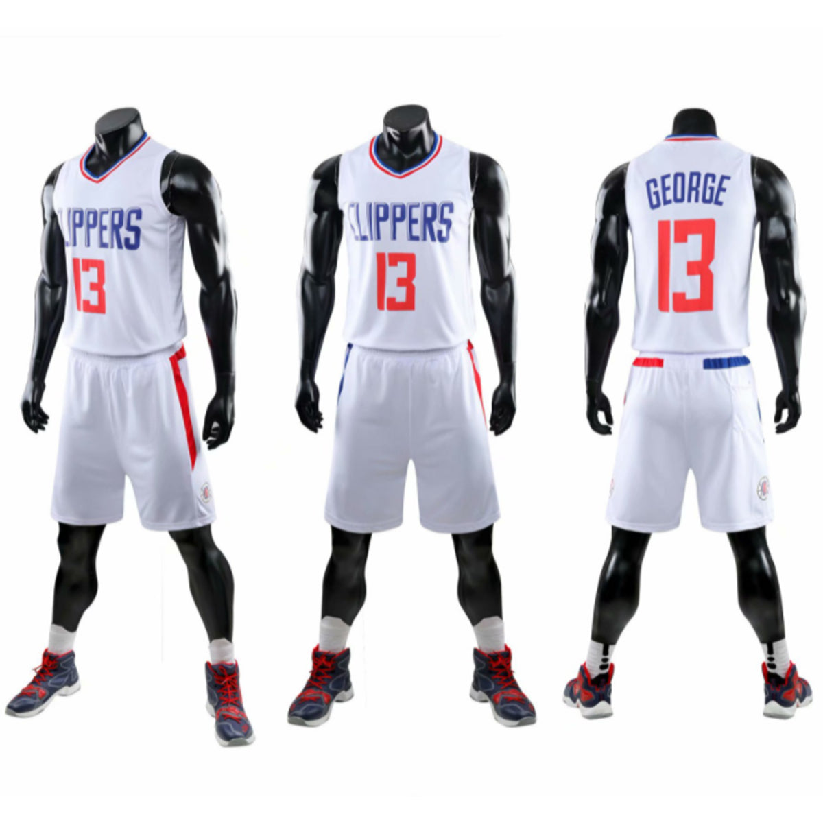 Maillot de Basketball Enfant Adulte GEORGE N°13 Uniforme de Basketball Comprenant un Haut et un Short
