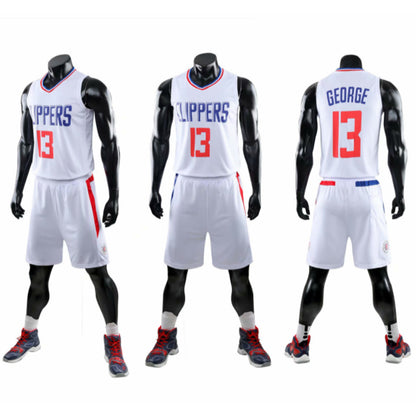 Maillot de Basketball Enfant Adulte GEORGE N°13 Uniforme de Basketball Comprenant un Haut et un Short