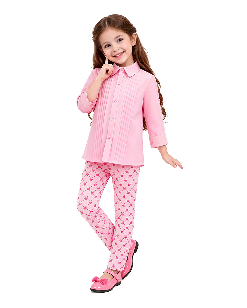 Girls Princess Bridget Costume Movie 5 Pink Outfit with Wig for Halloween Cosplay Party