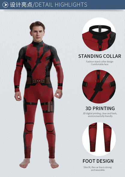 Mono de cosplay de Wolverine y Deadpool 3, mallas estampadas, de nueva llegada