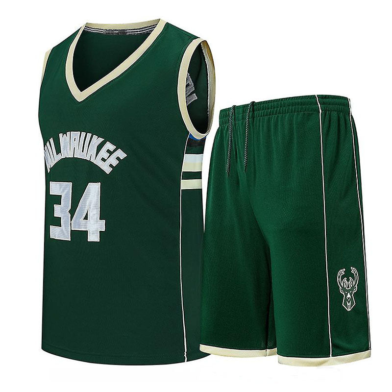 Enfants et Adultes Maillot ANTETOKOUNMPO 34 Uniforme de Basketball Gilet et Short Fantastiques