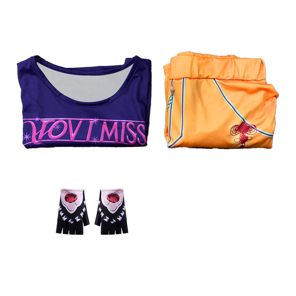 Disfraz de Cosplay de Niña, Camiseta de Pop Star, Leggings, Conjunto de 3 Piezas para Fiesta de Halloween
