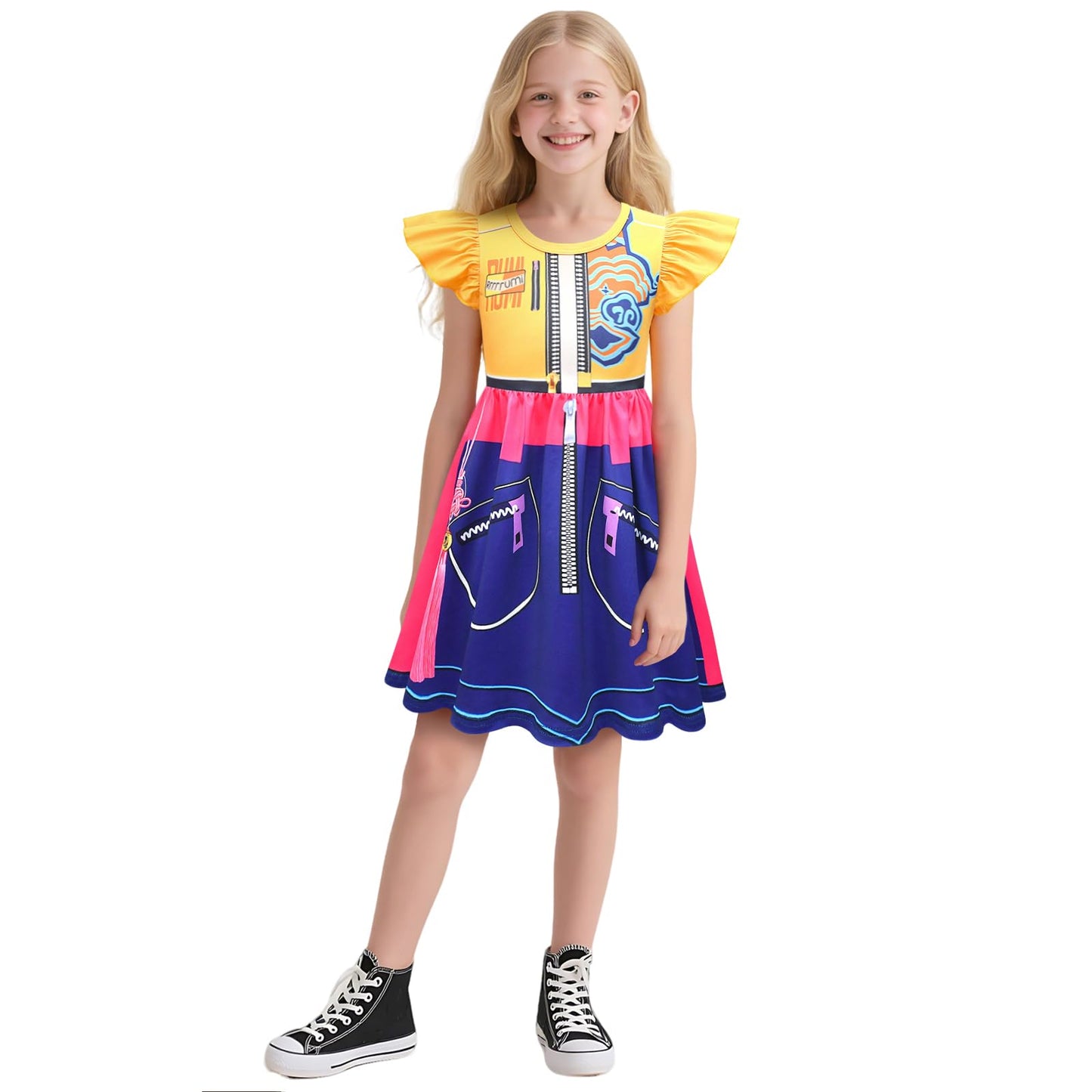 Robe de Pop Star Fille Déguisement Quotidien Cosplay Perruque Costumes d'Halloween