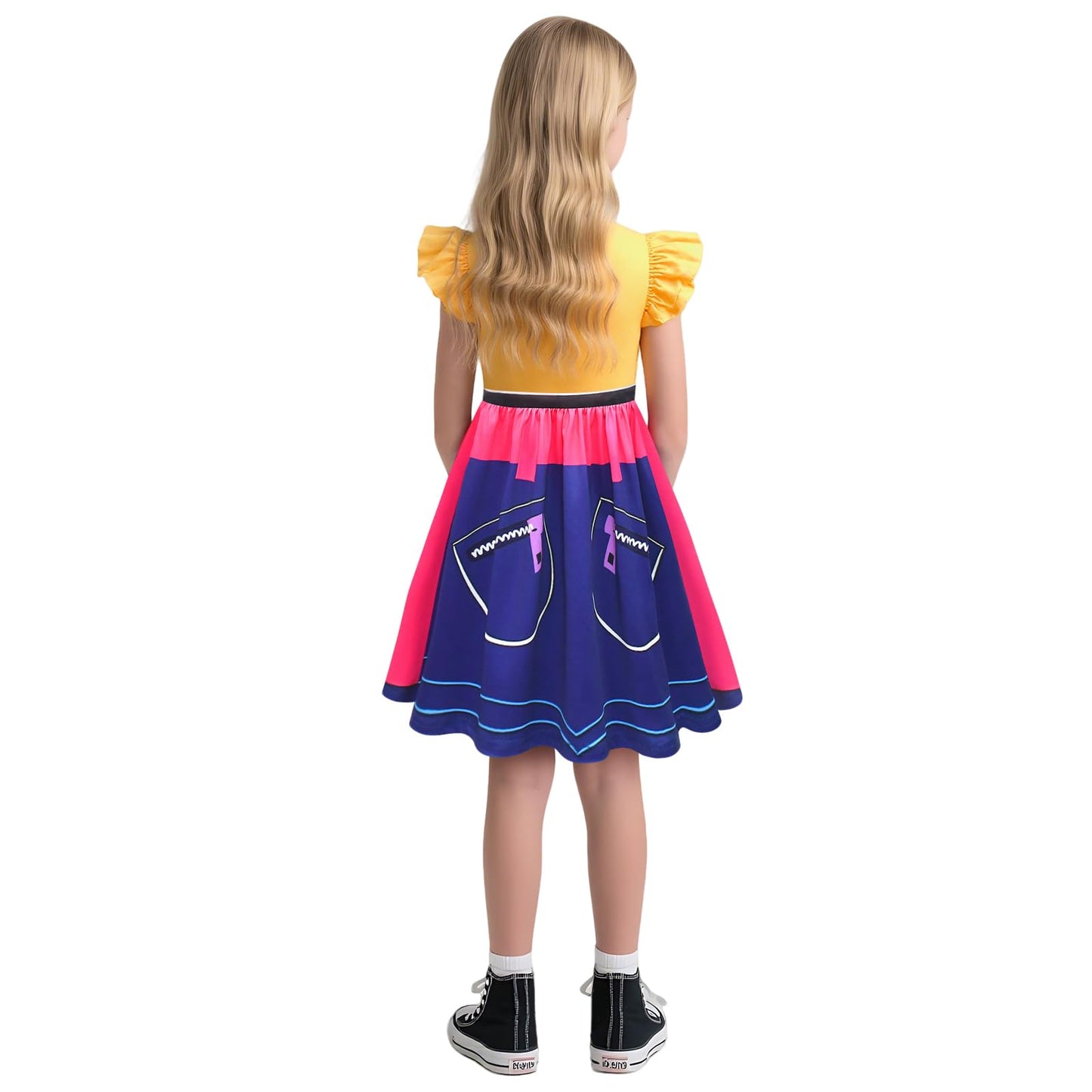 Robe de Pop Star Fille Déguisement Quotidien Cosplay Perruque Costumes d'Halloween