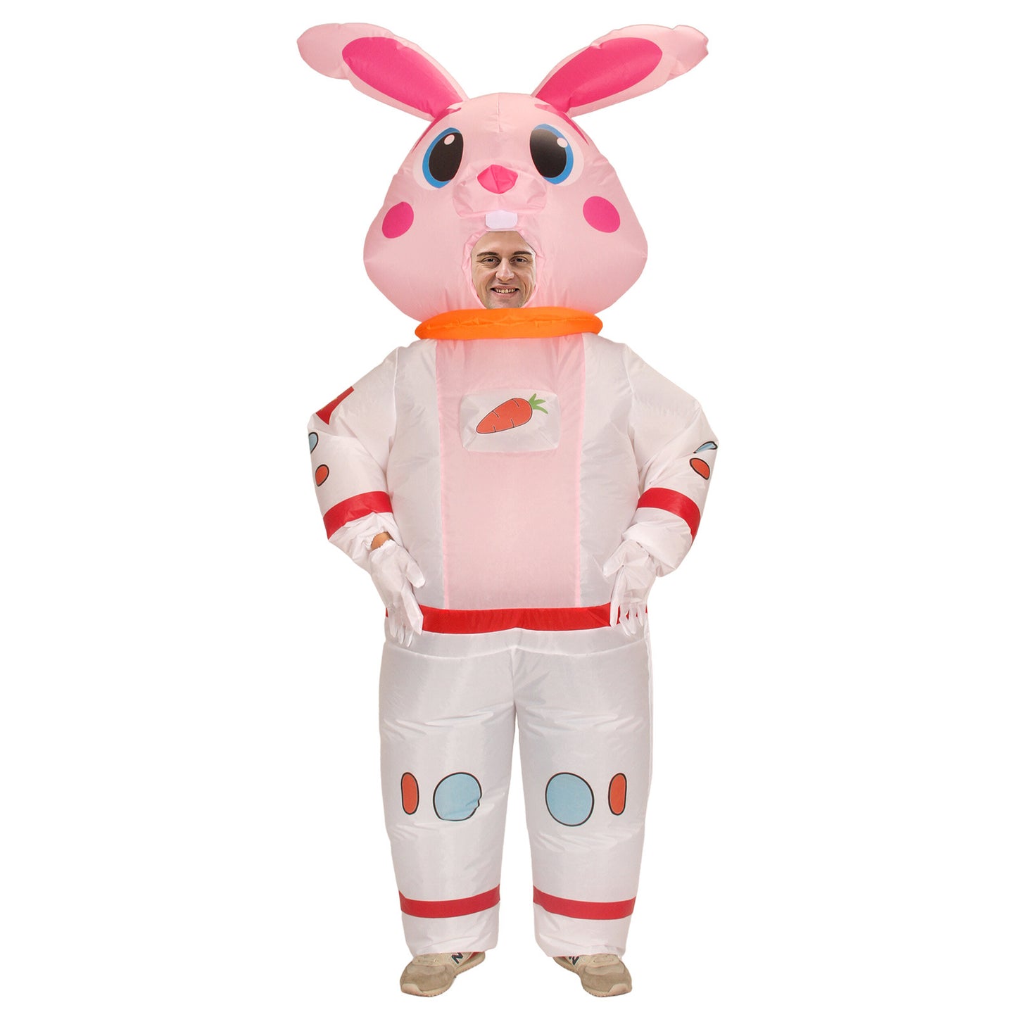 Déguisement de lapin de Pâques gonflable, design Spaceman, costume de lapin gonflable à air comprimé
