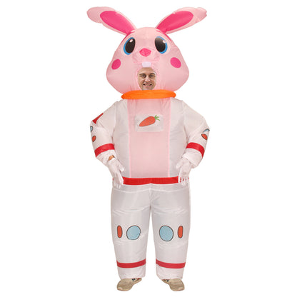 Déguisement de lapin de Pâques gonflable, design Spaceman, costume de lapin gonflable à air comprimé