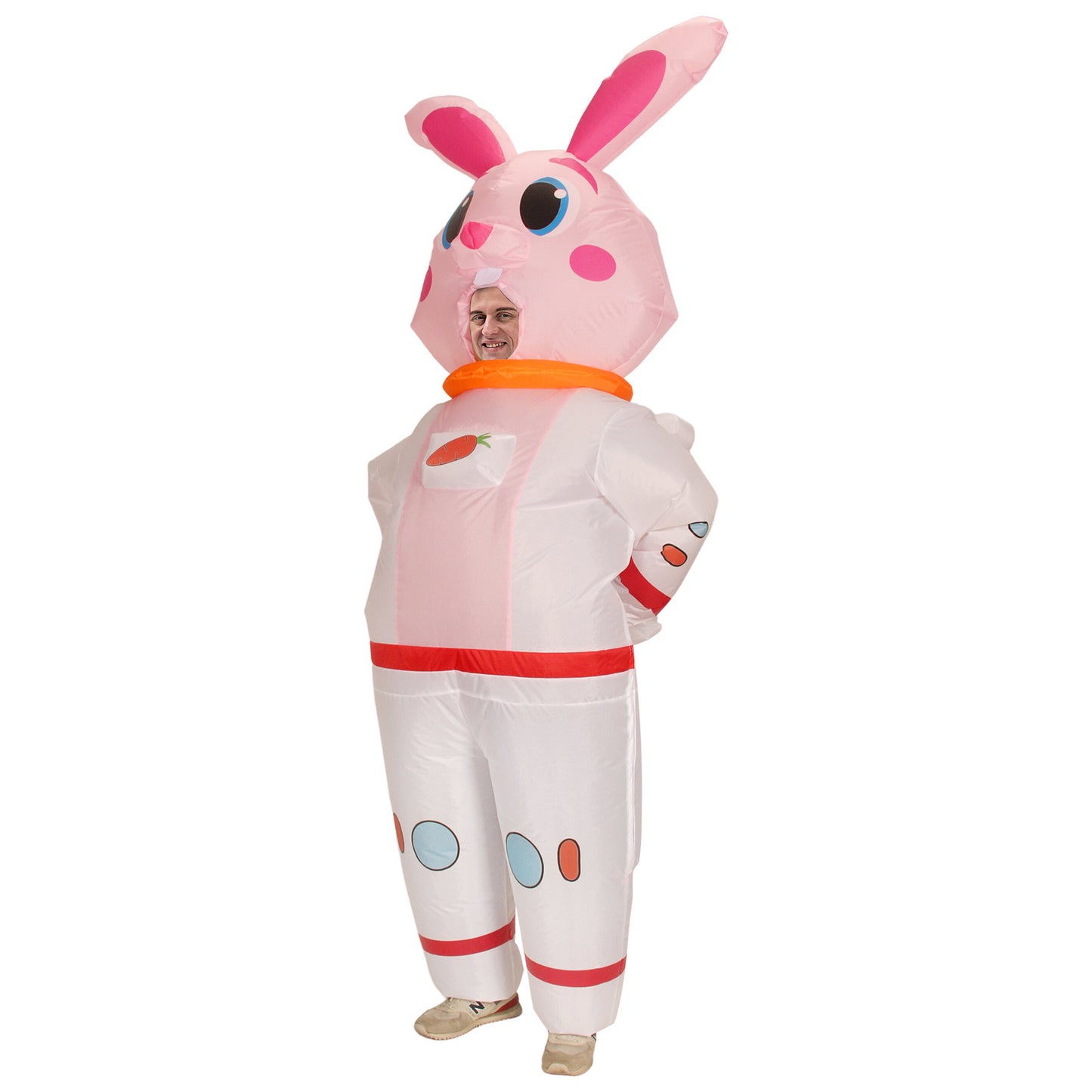 Déguisement de lapin de Pâques gonflable, design Spaceman, costume de lapin gonflable à air comprimé