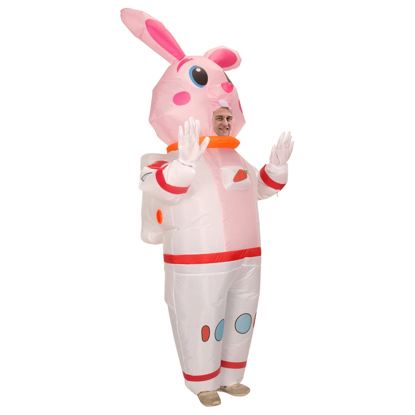 Déguisement de lapin de Pâques gonflable, design Spaceman, costume de lapin gonflable à air comprimé
