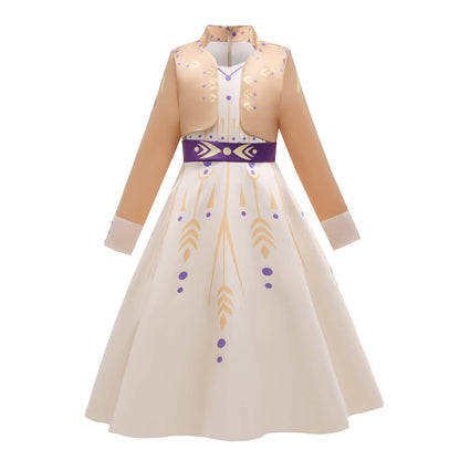 Kids Princess Aanna Dress Halloween Costume Girls Cosplay Party Dress with Accessories