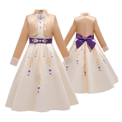 Kids Princess Aanna Dress Halloween Costume Girls Cosplay Party Dress with Accessories