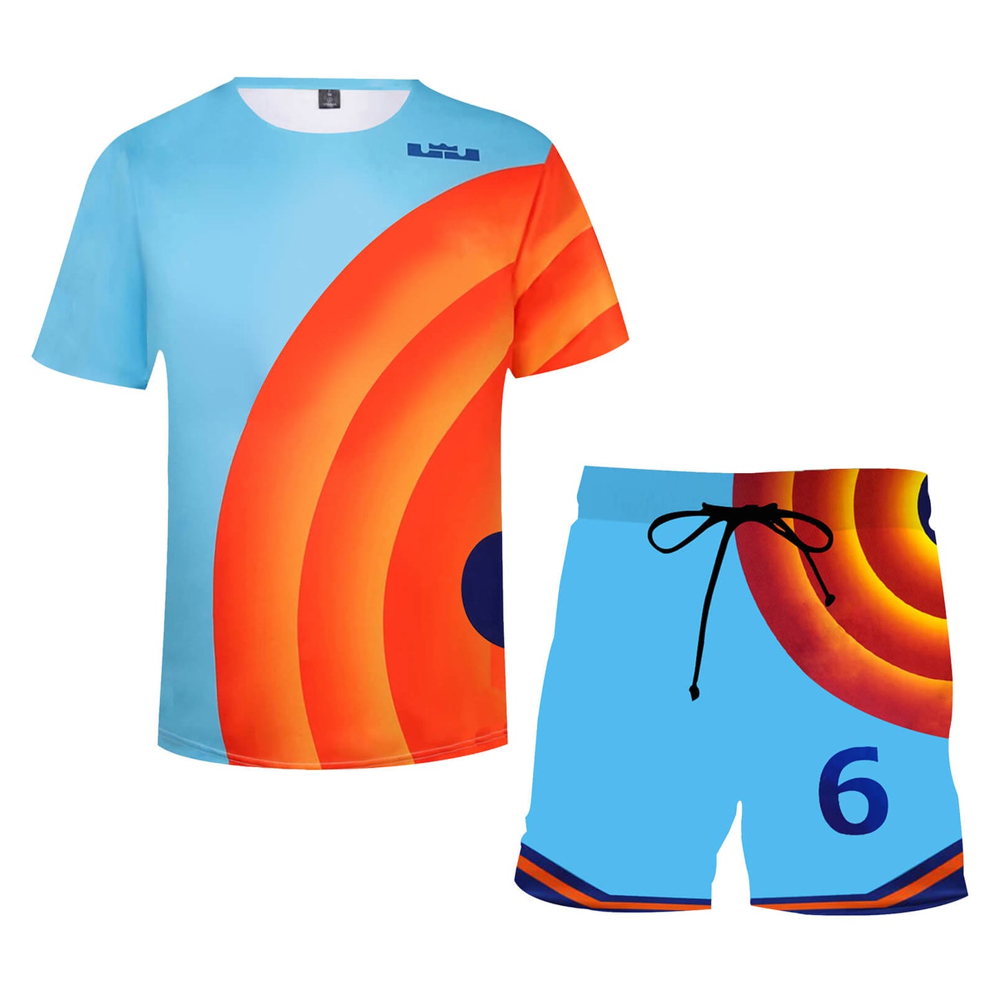 Nouveau maillot et short de basket-ball n° 6 à la mode Tenues de sport pour jeunes et adultes
