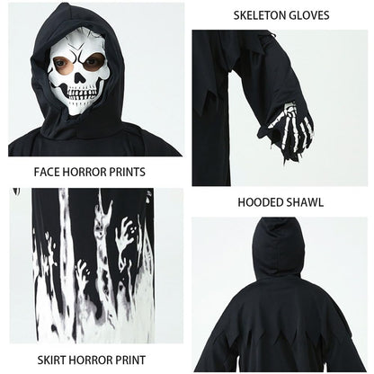 Kids Grim Reaper Costume Glow-in-the-Dark Clothes Halloween Costumes