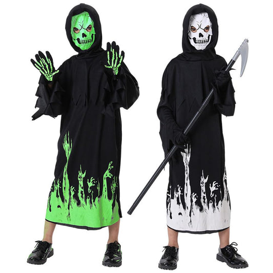 Kids Grim Reaper Costume Glow-in-the-Dark Clothes Halloween Costumes