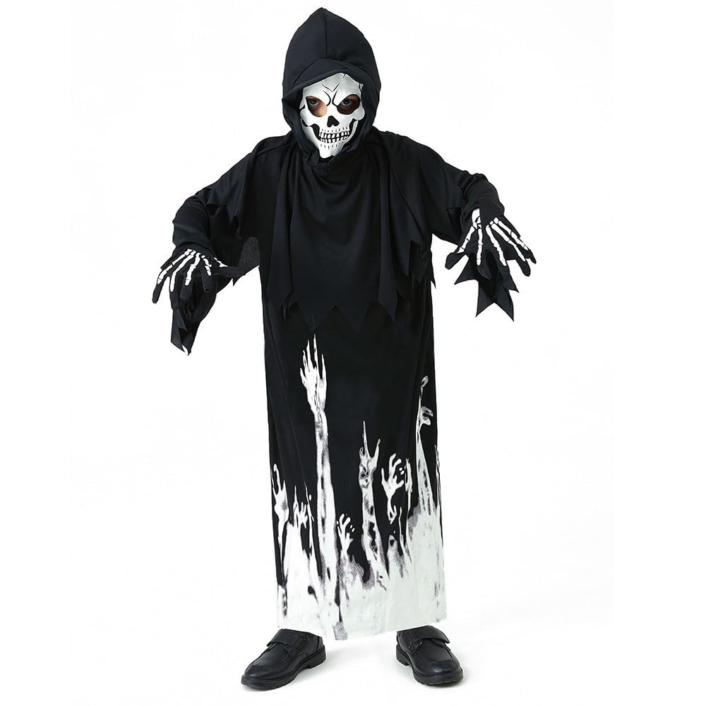 Kids Grim Reaper Costume Glow-in-the-Dark Clothes Halloween Costumes