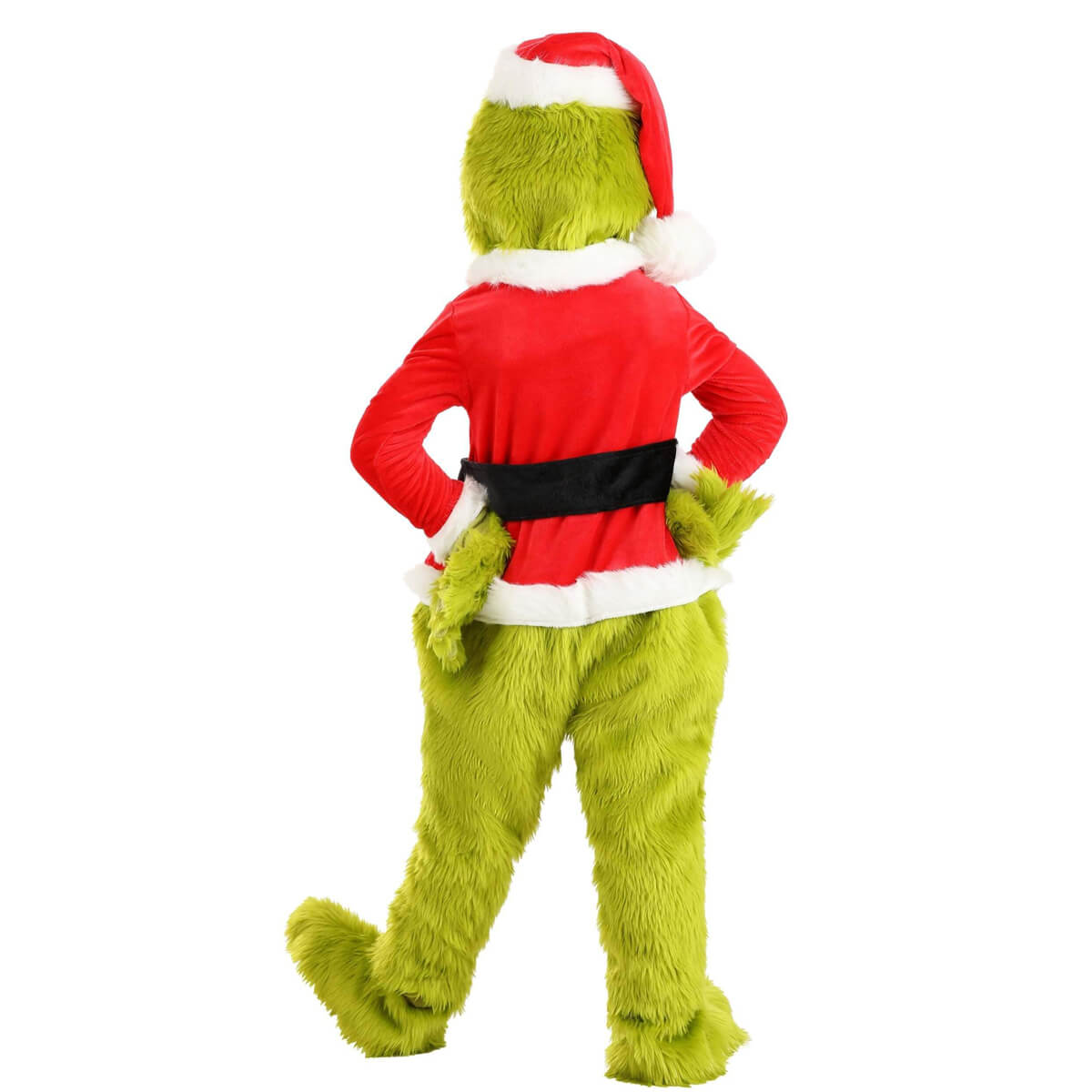 Disfraz de Monstruo Verde Navideño Niños Adultos Traje de Piel de Santa 6 Piezas Unisex Atuendo de Navidad