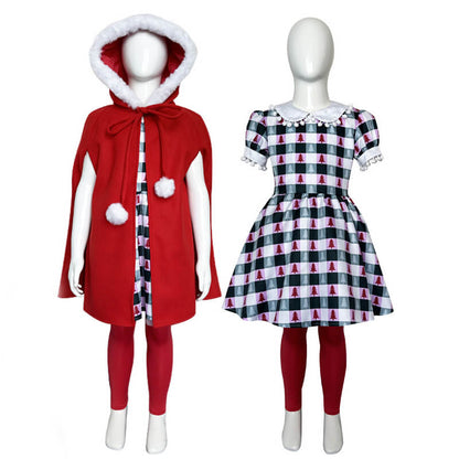 Costume de Cindy Lou Who pour Filles et Adultes Robe de Noël complète Tenue de Cosplay de Cindy