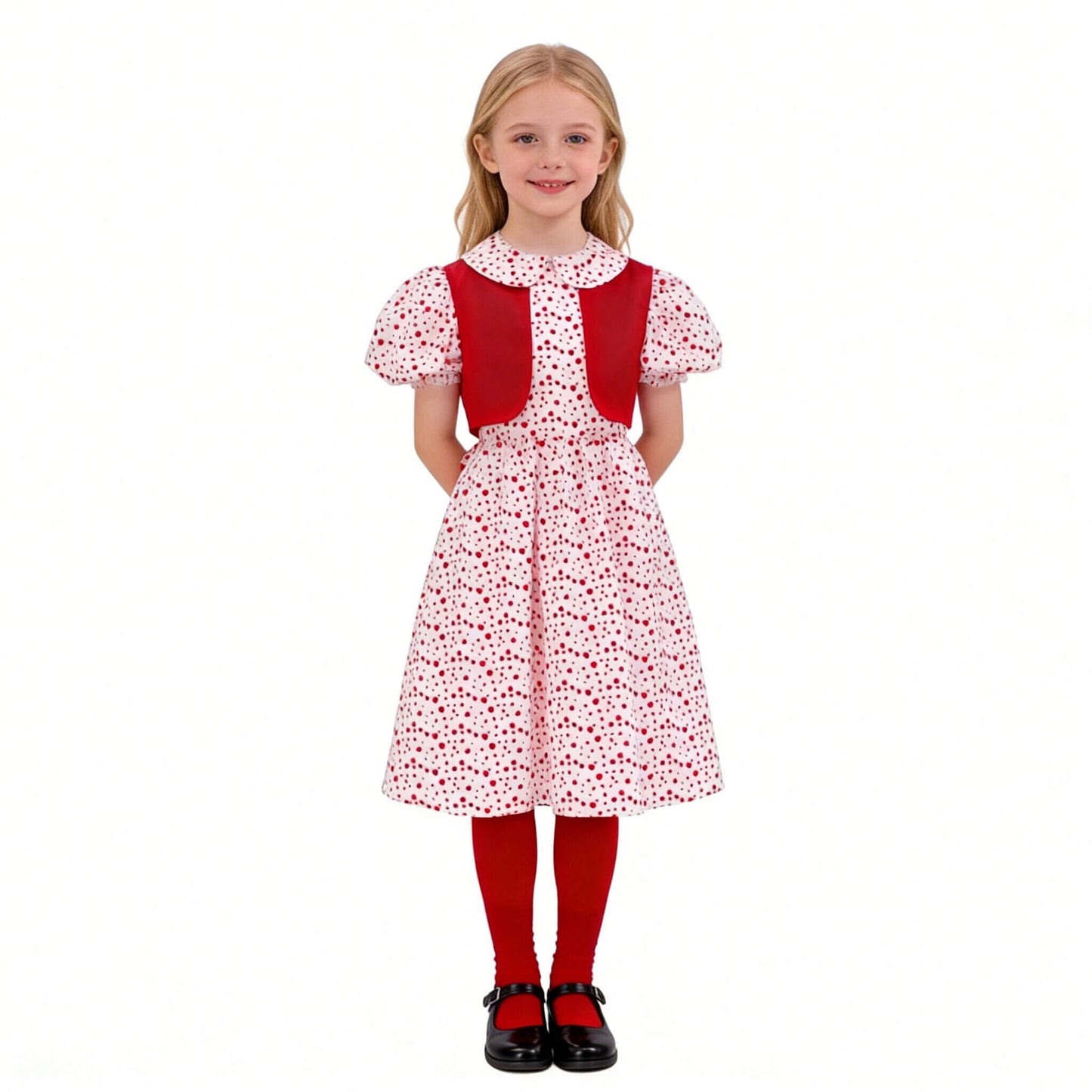 Disfraz de Cindy Lou Who para niñas y adultos, vestido de Cindy, chaleco y accesorios para fiesta de Navidad