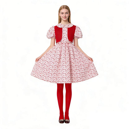 Disfraz de Cindy Lou Who para niñas y adultos, vestido de Cindy, chaleco y accesorios para fiesta de Navidad