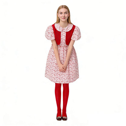 Disfraz de Cindy Lou Who para niñas y adultos, vestido de Cindy, chaleco y accesorios para fiesta de Navidad