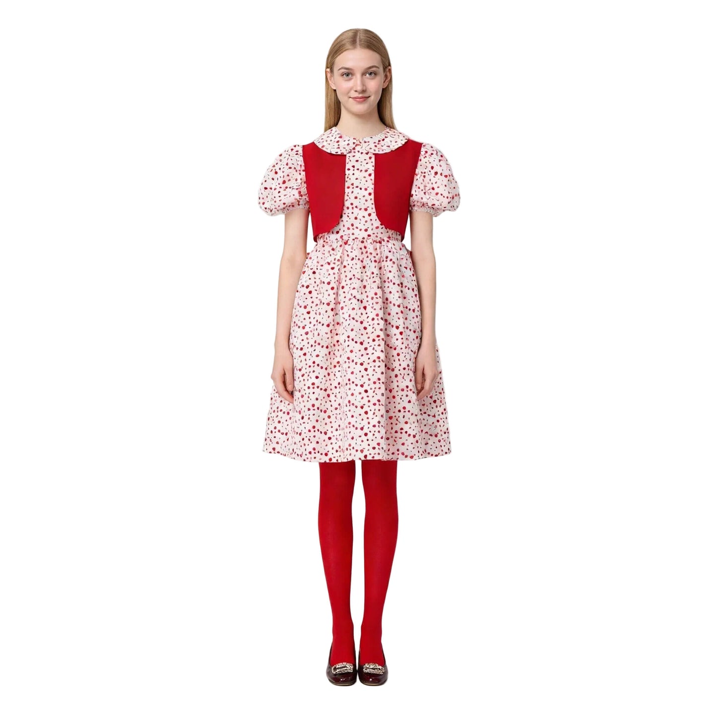 Disfraz de Cindy Lou Who para niñas y adultos, vestido de Cindy, chaleco y accesorios para fiesta de Navidad