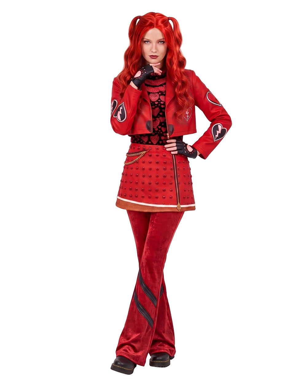 Red Wicked Wonderland Costume Coat Shirt Pants Set Princess Red Halloween Cosplay Outfit