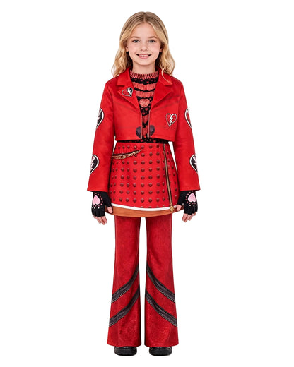 Red Wicked Wonderland Costume Coat Shirt Pants Set Princess Red Halloween Cosplay Outfit