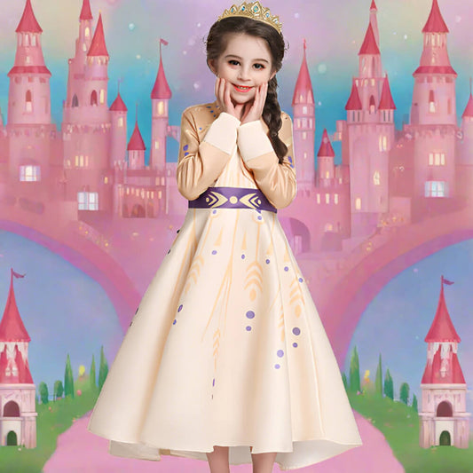 Kids Princess Aanna Dress Halloween Costume Girls Cosplay Party Dress with Accessories