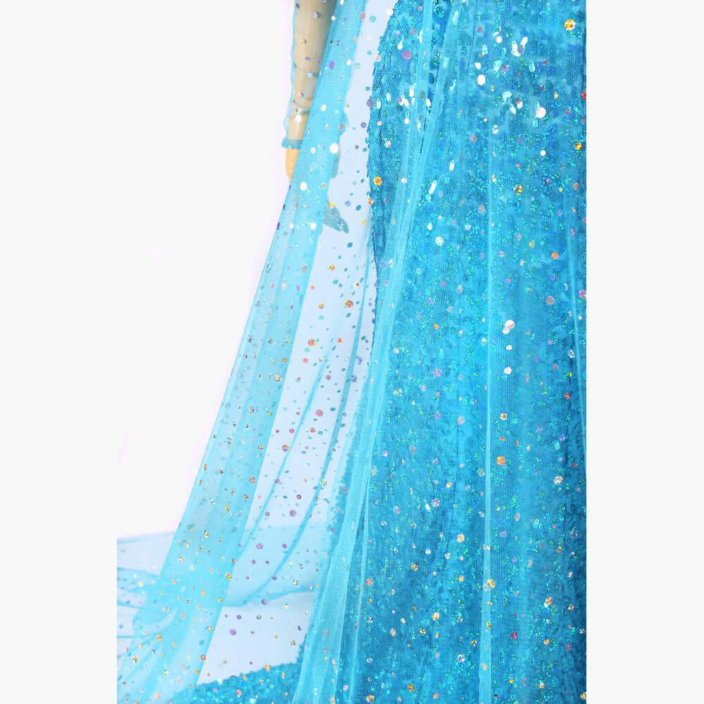 Princess Elsa Dress Sequin Mesh Long Elsa Costume Adult Snow Queen Costume