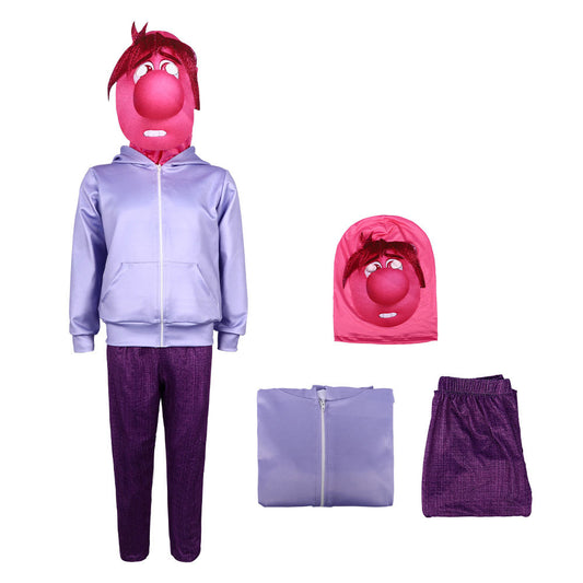 Embarrassment Emotion Cosplay Costume Kids Adult Hoodie Pants and Helmet for Halloween Cosplay