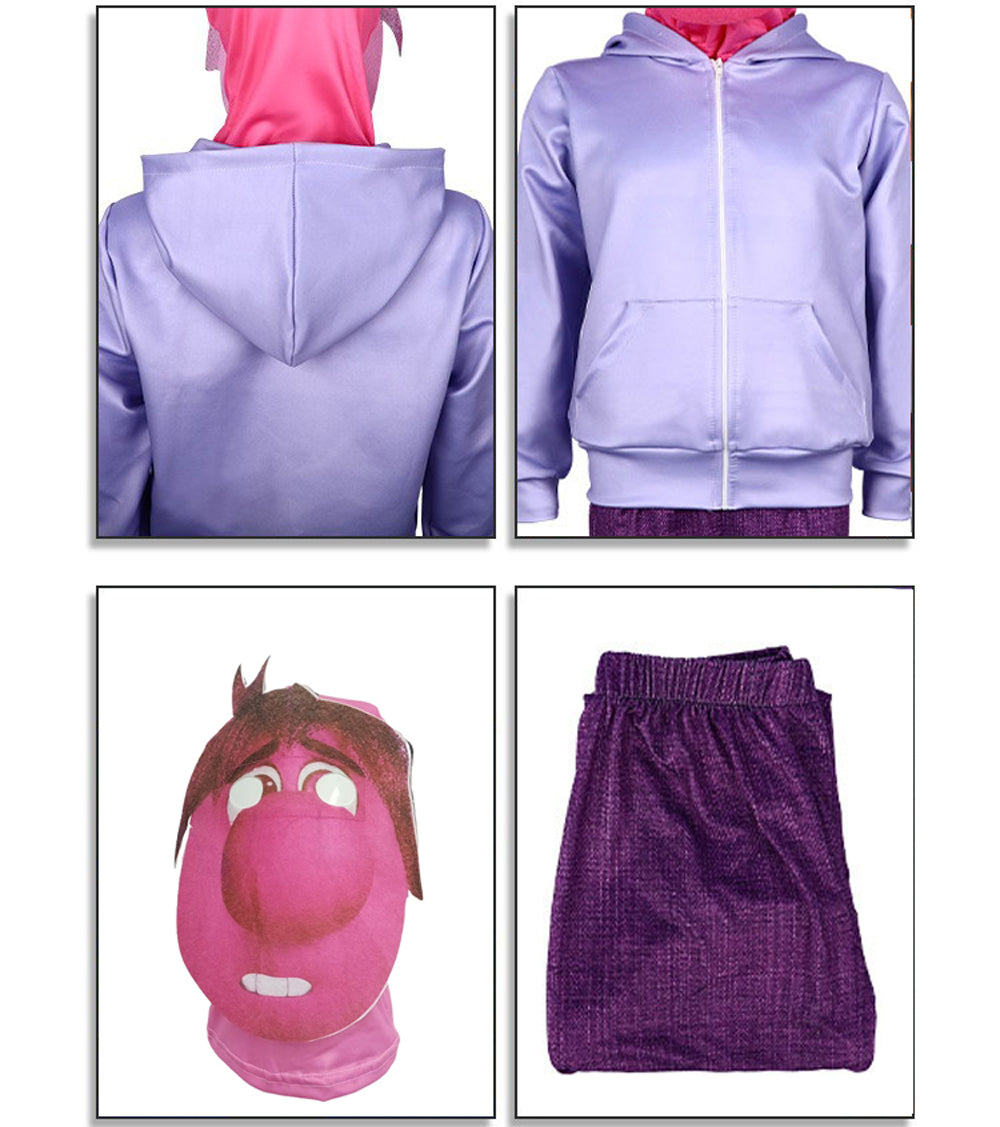 Inside Out 2 Disgusto Disfraz Nueva Emoción Disgusto Sudadera con Capucha Pantalones y Casco para Halloween Cosplay