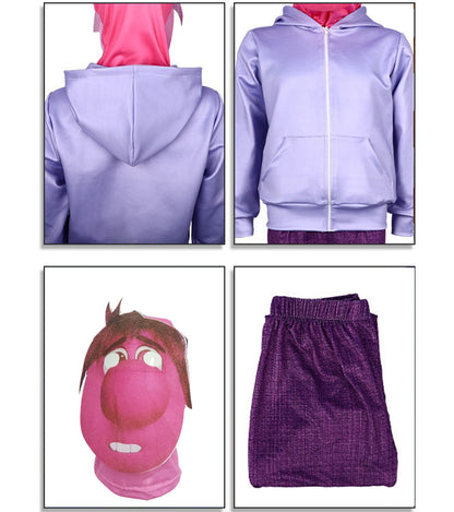 Inside Out 2 Disgusto Disfraz Nueva Emoción Disgusto Sudadera con Capucha Pantalones y Casco para Halloween Cosplay