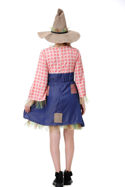 Female Scarecrow Costume Girls and Women Scarecrow Cosplay Outfit Summer Outing Dress
